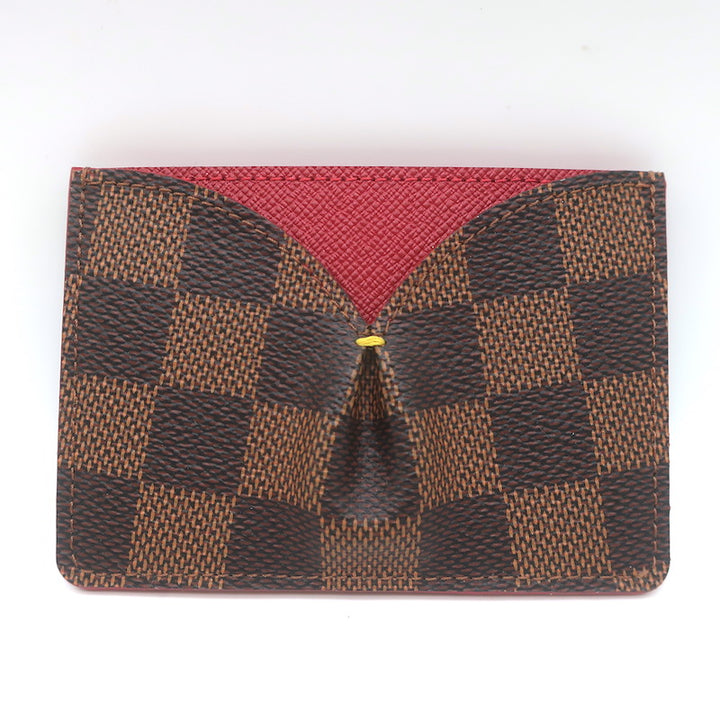 Louis Vuitton Damier Caissa Card Holder Ebene/Cherry NEW