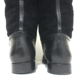 Vintage Bottega Veneta Over the Knee Flat Boots Black Leather & Suede Size 38