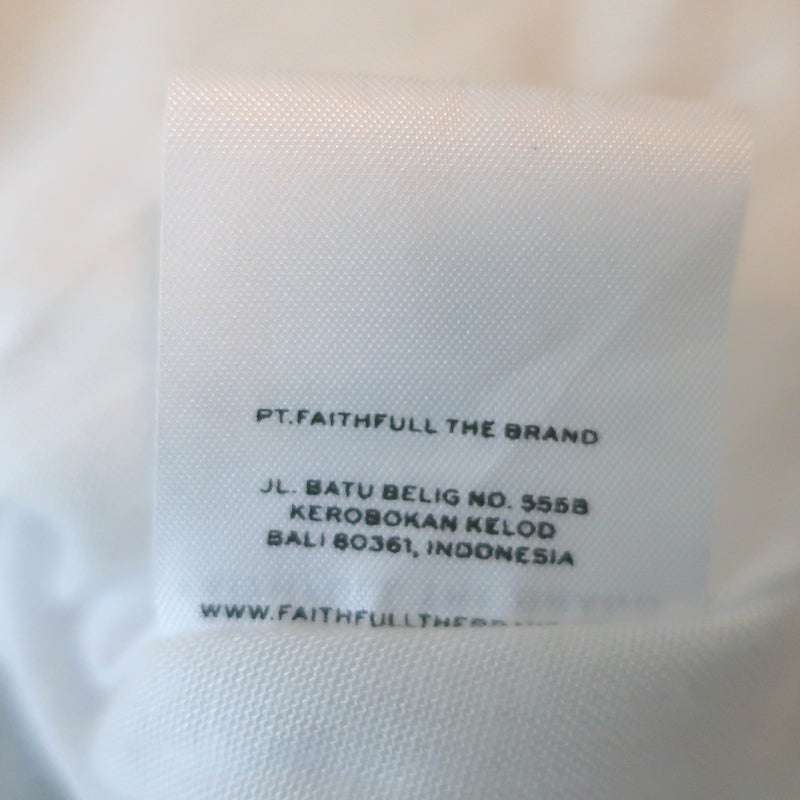 Faithfull the Brand Midi Dress Marita White Floral Print Linen Size Extra Small