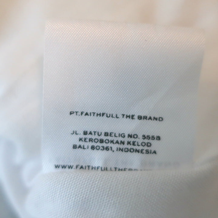 Faithfull the Brand Midi Dress Marita White Floral Print Linen Size Extra Small