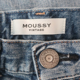 Moussy Evelyn Cropped Straight High Rise Jeans Medium Blue Stretch Denim Size 23