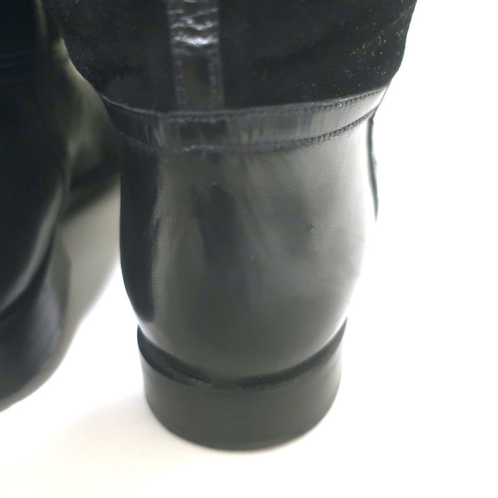 Vintage Bottega Veneta Over the Knee Flat Boots Black Leather &amp; Suede Size 38