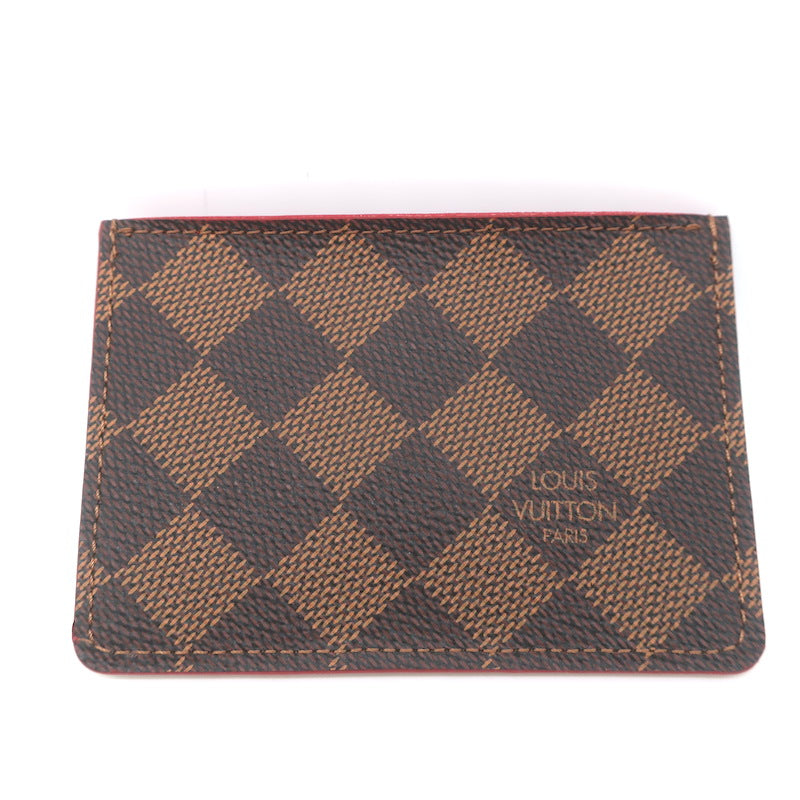 Louis Vuitton Damier Caissa Card Holder Ebene/Cherry NEW