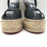 Christian Louboutin Super Mariza 130 Platform Espadrille Sandals Black Size 37