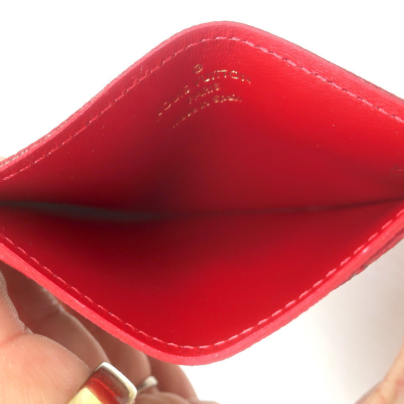 Louis Vuitton Damier Caissa Card Holder Ebene/Cherry NEW