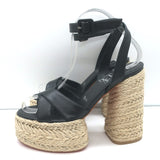 Christian Louboutin Super Mariza 130 Platform Espadrille Sandals Black Size 37