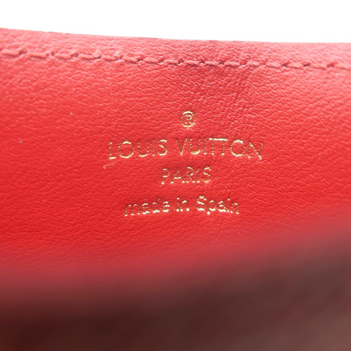 Louis Vuitton Damier Caissa Card Holder Ebene/Cherry NEW
