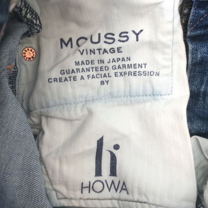 Moussy Evelyn Cropped Straight High Rise Jeans Medium Blue Stretch Denim Size 23