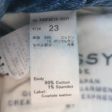 Moussy Evelyn Cropped Straight High Rise Jeans Medium Blue Stretch Denim Size 23