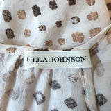 Ulla Johnson Ruffled Midi Dress Dorothea Cream Shibori Print Silk Size 0