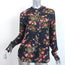 Isabel Marant Blouse Rusak Black Floral Print Silk Twill Size 34 Long Sleeve Top
