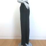 Max Mara Karub Wide Leg Tuxedo Pants Black Stretch Wool Size US 8