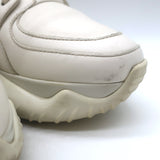 Fendi Mania Low Top Sneakers Cream Leather Size 37.5