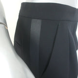Max Mara Karub Wide Leg Tuxedo Pants Black Stretch Wool Size US 8