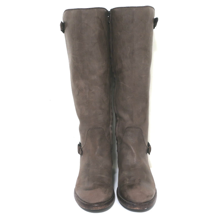 Henry Beguelin Knee High Riding Boots Brown Distressed Leather Size 38