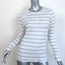 Vince Long Sleeve Top White/Black Striped Semi-Sheer Cotton Size Large NEW