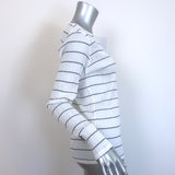 Vince Long Sleeve Top White/Black Striped Semi-Sheer Cotton Size Large NEW