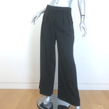 Max Mara Karub Wide Leg Tuxedo Pants Black Stretch Wool Size US 8