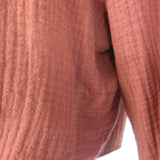 Jonathan Simkhai Annabella Tie-Front Top Brown Cotton Gauze Size Medium