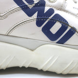 Fendi Mania Low Top Sneakers Cream Leather Size 37.5