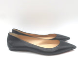Christian Louboutin Ballalla Pointed Toe Ballet Flats Black Leather Size 39.5