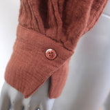 Jonathan Simkhai Annabella Tie-Front Top Brown Cotton Gauze Size Medium