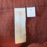 Jonathan Simkhai Annabella Tie-Front Top Brown Cotton Gauze Size Medium