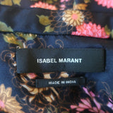 Isabel Marant Blouse Rusak Black Floral Print Silk Twill Size 34 Long Sleeve Top