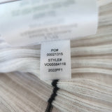 Vince Long Sleeve Top White/Black Striped Semi-Sheer Cotton Size Large NEW