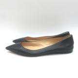 Christian Louboutin Ballalla Pointed Toe Ballet Flats Black Leather Size 39.5