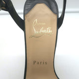 Christian Louboutin Miss Cristo 140 Cork Wedge Sandals Black Leather Size 38