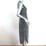 Ulla Johnson Sleeveless Midi Dress Cowrie Navy Printed Smocked Silk Size 2