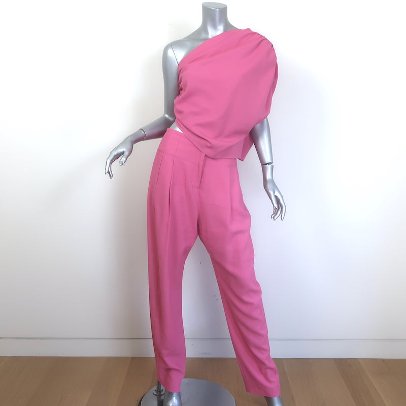 The Sei Three-Piece Suit Pink Size 4 Cropped Blazer Draped Top &amp; Trouser Set