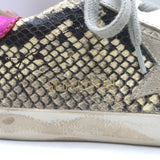 Golden Goose Superstar Snakeskin Low Top Sneakers Ivory/Gray Size 37