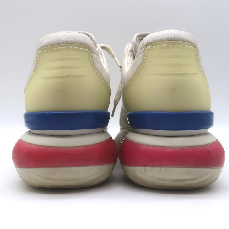 Fendi Mania Low Top Sneakers Cream Leather Size 37.5