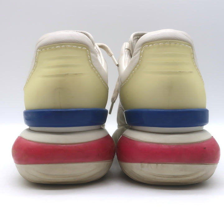 Fendi Mania Low Top Sneakers Cream Leather Size 37.5