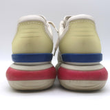 Fendi Mania Low Top Sneakers Cream Leather Size 37.5