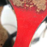 Christian Louboutin Miss Cristo 140 Cork Wedge Sandals Black Leather Size 38