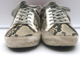 Golden Goose Superstar Snakeskin Low Top Sneakers Ivory/Gray Size 37