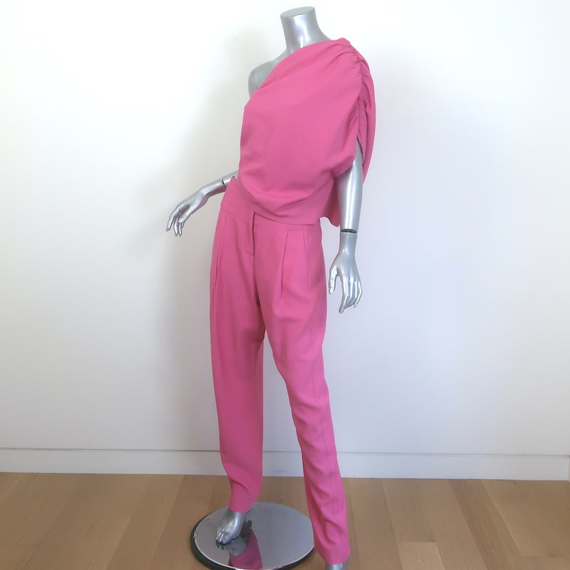 The Sei Three-Piece Suit Pink Size 4 Cropped Blazer Draped Top &amp; Trouser Set