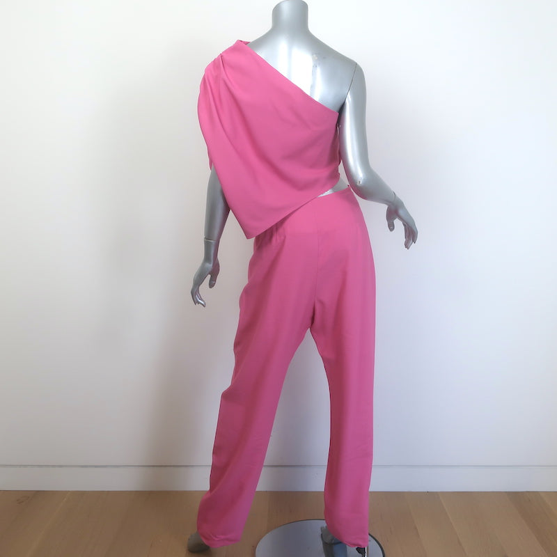 The Sei Three-Piece Suit Pink Size 4 Cropped Blazer Draped Top &amp; Trouser Set