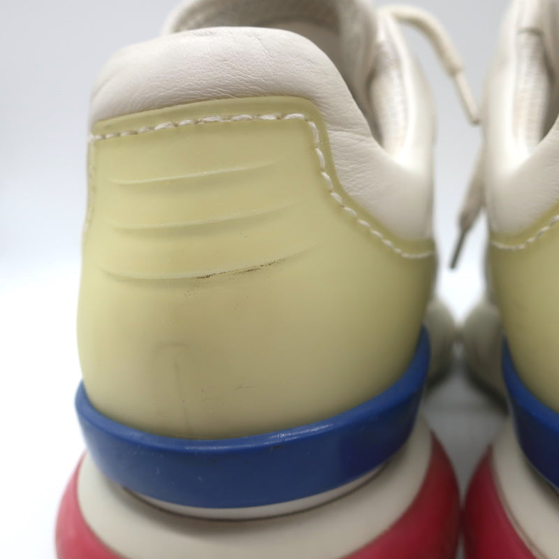 Fendi Mania Low Top Sneakers Cream Leather Size 37.5