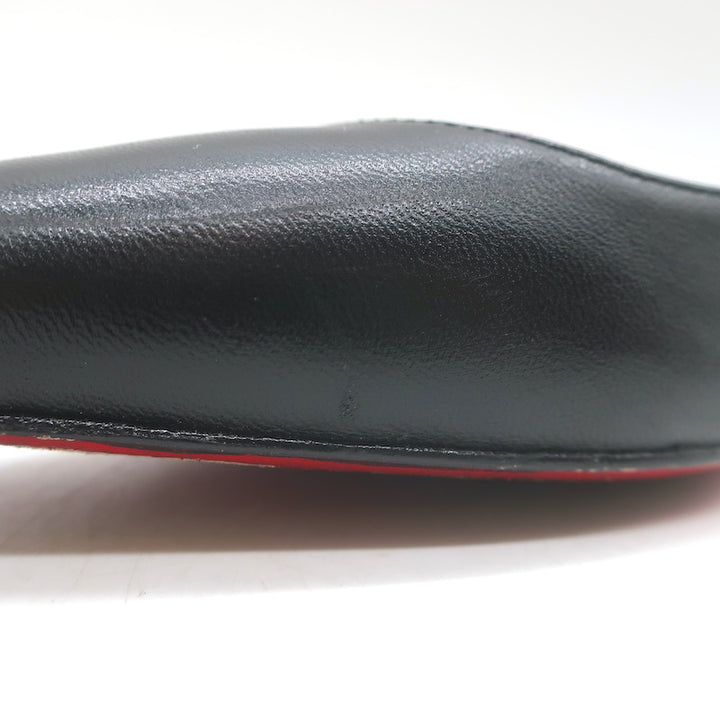 Christian Louboutin Ballalla Pointed Toe Ballet Flats Black Leather Size 39.5