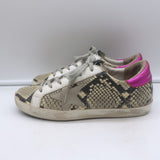 Golden Goose Superstar Snakeskin Low Top Sneakers Ivory/Gray Size 37