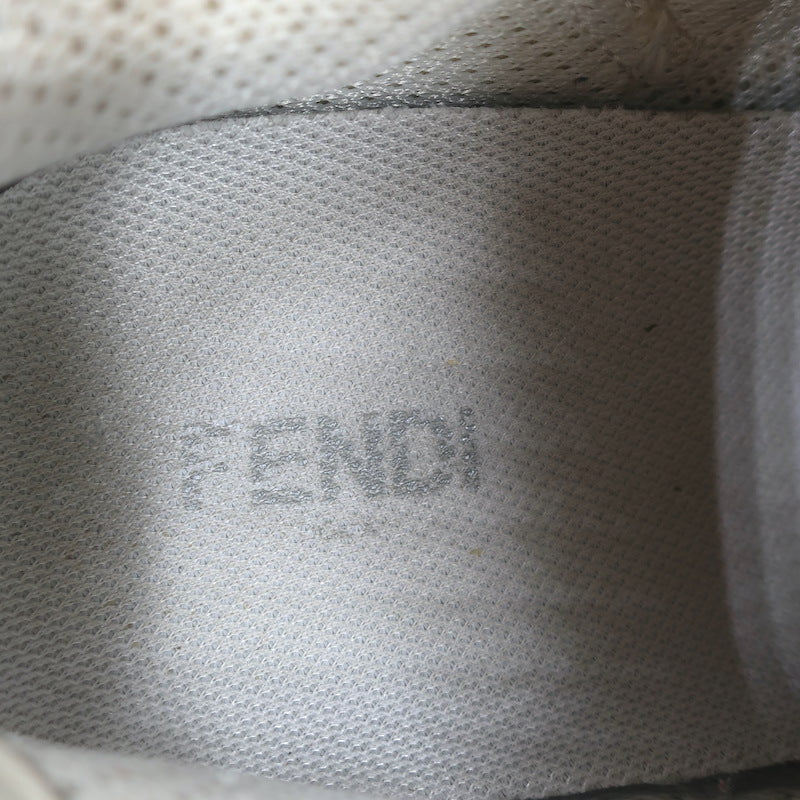 Fendi Mania Low Top Sneakers Cream Leather Size 37.5