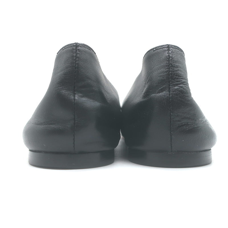 Christian Louboutin Ballalla Pointed Toe Ballet Flats Black Leather Size 39.5