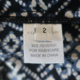 Ulla Johnson Sleeveless Midi Dress Cowrie Navy Printed Smocked Silk Size 2