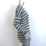 Vince Striped Long Sleeve Tee Heather Gray/Dark Green Jersey Size Large NEW
