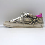 Golden Goose Superstar Snakeskin Low Top Sneakers Ivory/Gray Size 37