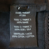 Isabel Marant Ruffled Tank Top Ouda Black Lace-Trim Ramie Size 40